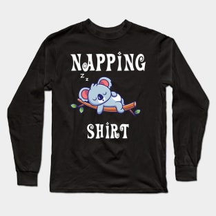 napping shirt with cute sleeping koala Long Sleeve T-Shirt